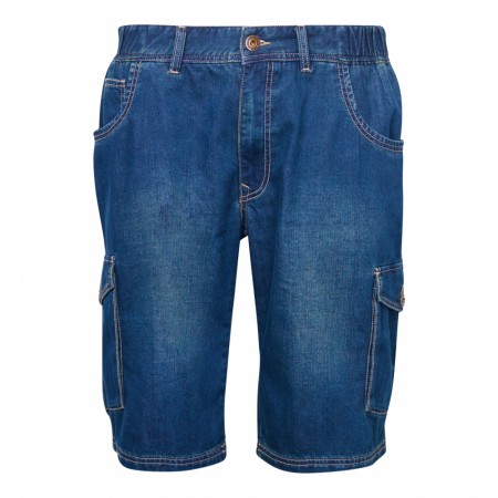 Replika Jeans Blue Used Wash Denim Shorts W/elastic Waist 4XL-6XL